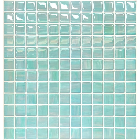 5 Sheets Peel and Stick Backsplash, Self Adhesive Wall Tiles, Stick on Tile, Peel and Stick Tiles Backsplash for Kitchen, Bathroom, Fireplace, RV (Ocean Jade)