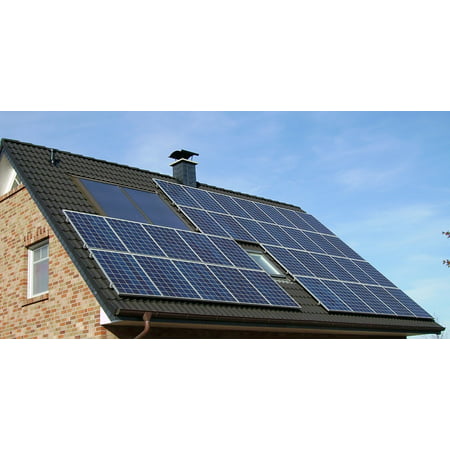 Canvas Print Solar Panel Array Roof Home House Residential Stretched Canvas 10 x