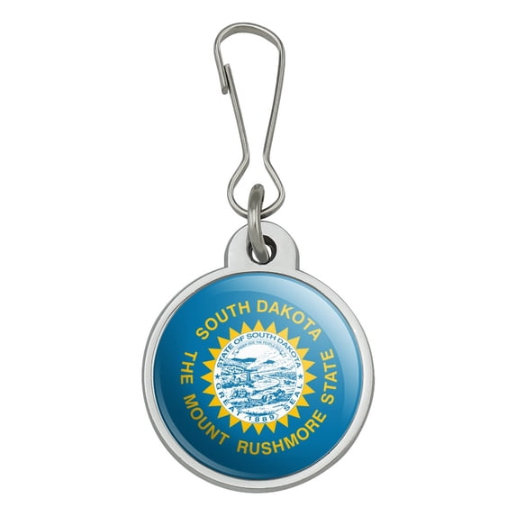 South Dakota State Flag Jacket Handbag Purse Luggage Backpack Zipper Pull Charm