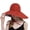 Brick Red, variant on Sun Hat Large Brim Ponytail Hole Breathable Drawstring Adjustable Sun Protection Soft Leaf Print Half Visor Summer Hat for Women