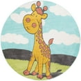 thumbnail image 2 of Unique Loom Whimsy Kids Collection Area Rug - Giraffe (7' 10" Round Blue/Ivory), 2 of 9