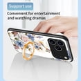 thumbnail image 4 of Floral Series Phone Case for Apple iPhone 17 Pro 6.3" 2025, with Glitter Ring Holder Stand Stylish Cute Cover for Women Girls, 4 of 7