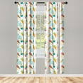 thumbnail image 3 of Ambesonne Ice Cream Curtains, Geometrical Graphic, Pair of 28"x84", Multicolor, 3 of 5