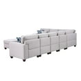 thumbnail image 3 of Pemberly Row 8-Piece Upholstered Fabric Sectional with Ottoman in Light Gray, 3 of 9