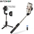 thumbnail image 1 of BlitzWolf 1 Axis Handheld Gimbal Stabilizer Phone Selfie Stick Tripod Bluetooth Remote Anti-shaking Automatic Balance for Android iPhone Samsung, 1 of 10