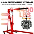 thumbnail image 3 of Folding Engine Hoist,2 Ton Folding Hydraulic Engine Lifter,Heavy Duty Alloy Steel Cherry Picker,Heavy Folding Shop Crane with 6 Wheels,Red, 3 of 10