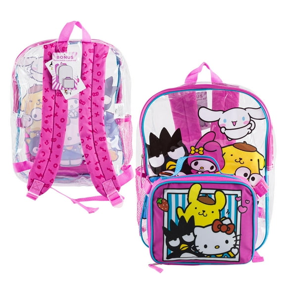 Hello Kitty & Friends 15 inches Backpack With Matching Lunch Bag Set- 99925