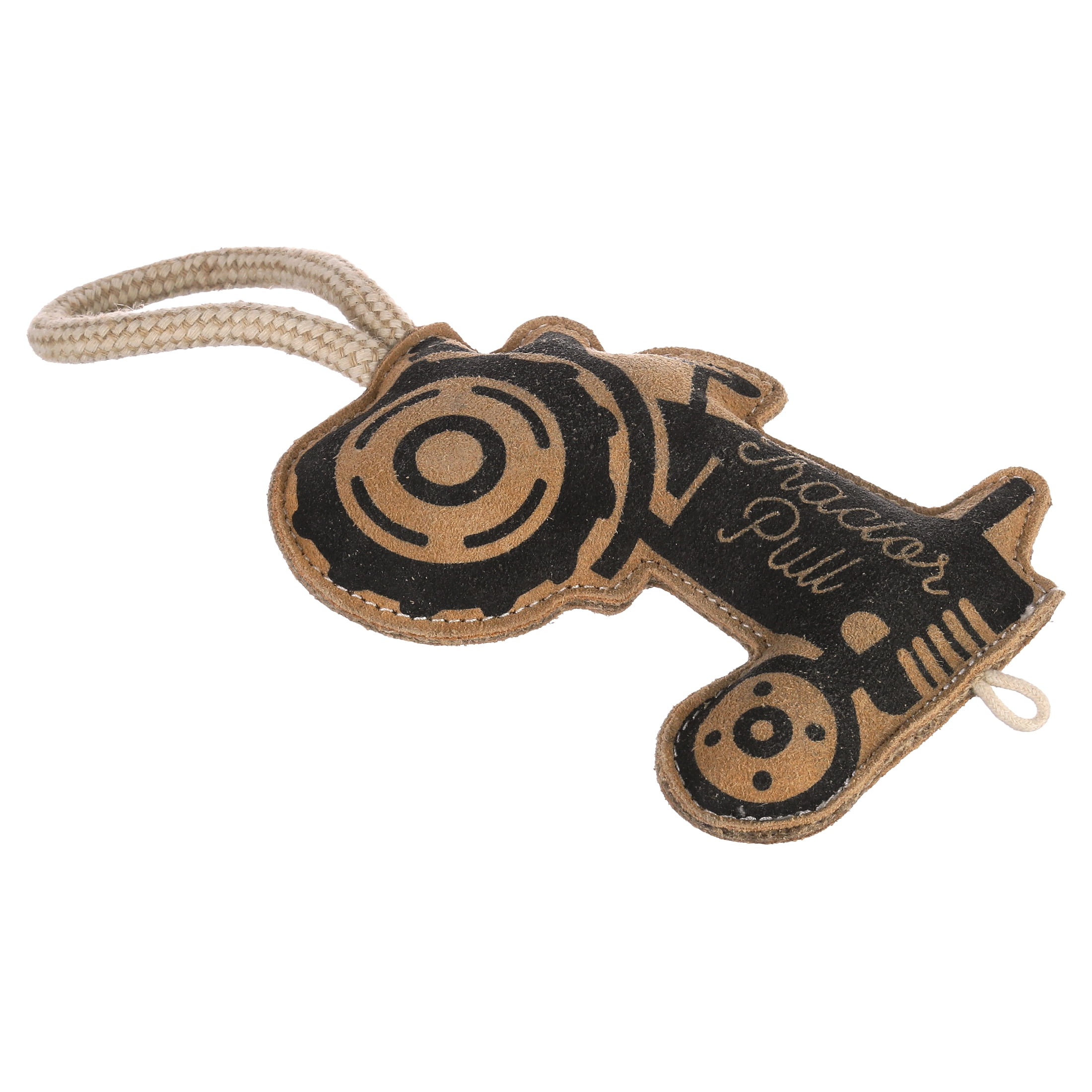 Natural Leather Tractor-Pull Tug Toy - 13"