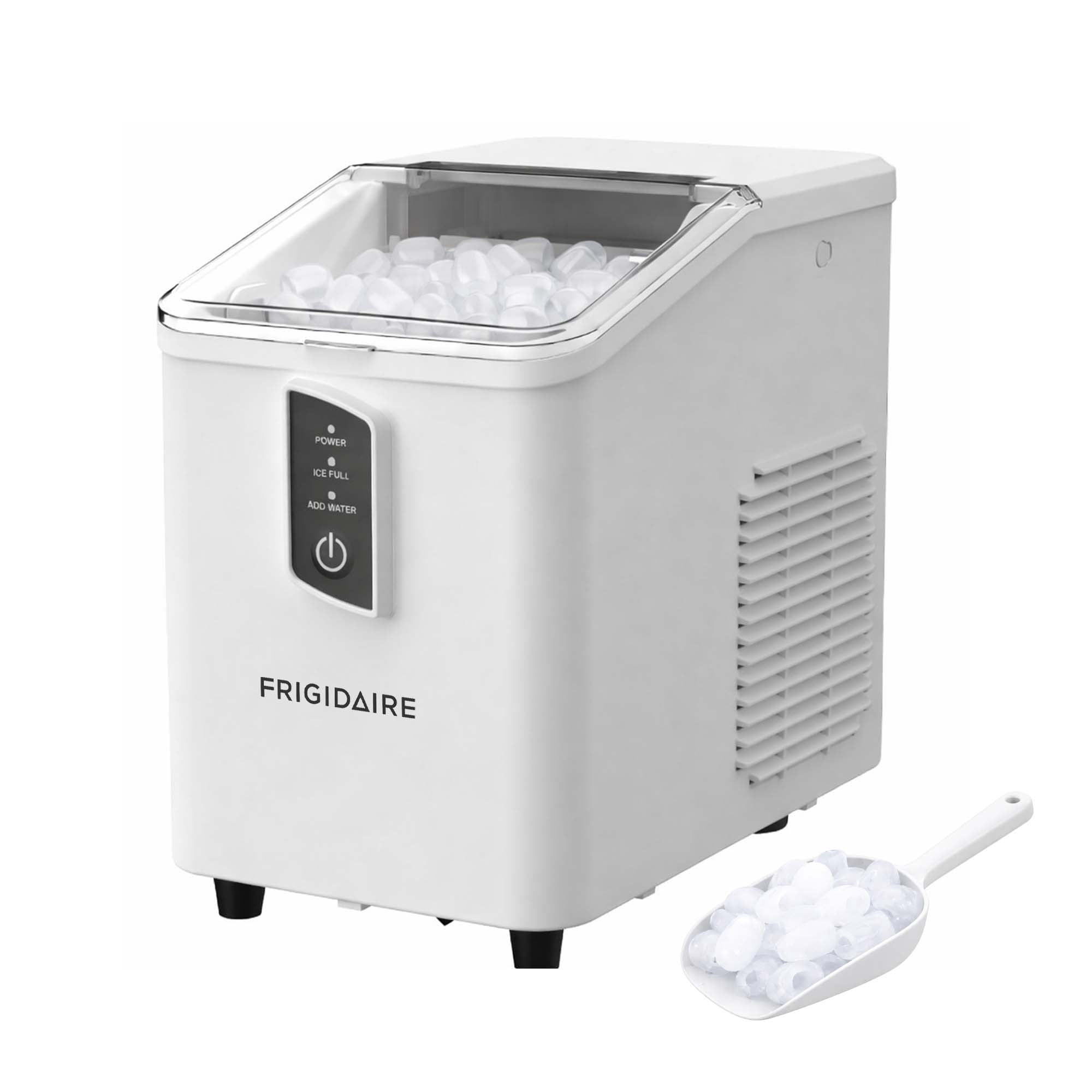 Frigidaire Countertop Ice Maker, 26 lbs Daily, Bullet Shaped Ice, White