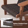 thumbnail image 4 of Gymax Set of 4 Adirondack Chair w/ Rattan Padded Seat & Back Wide Hidden Cupholder Patio Brown, 4 of 6
