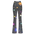 thumbnail image 4 of Ounisa Women's Carnival Flared Pants Flash Shiny Print High Waist Stretchy Comfy Wide Leg Workout Fitness Yoga Leggings, 4 of 5