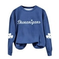 thumbnail image 2 of xixinqiwan Women's St. Patrick's Day Hooded Sweatshirts,Women’s Shamrock Crew Neck Casual Tunic Tops Pullover Loose Comfy Sweatshirts Blue M, 2 of 6