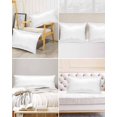 thumbnail image 6 of White Satin Pillowcase for Hair and Skin with Zipper, Soft Breathable Cooling Silk Pillow Cases, Modern Simple White Backdrop Throw Pillow Covers Standard Size 20"x26" Set of 2, 6 of 6