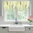 thumbnail image 4 of Sage Green Leaves Balloon Curtains for Bedroom/Front Door/Bathroom, Summer Botanical Farmhouse Leaf Tie Up Curtains 63 Inch Length Light Filtering Kitchen Curtains Shades for Windows 46"x63", 4 of 8