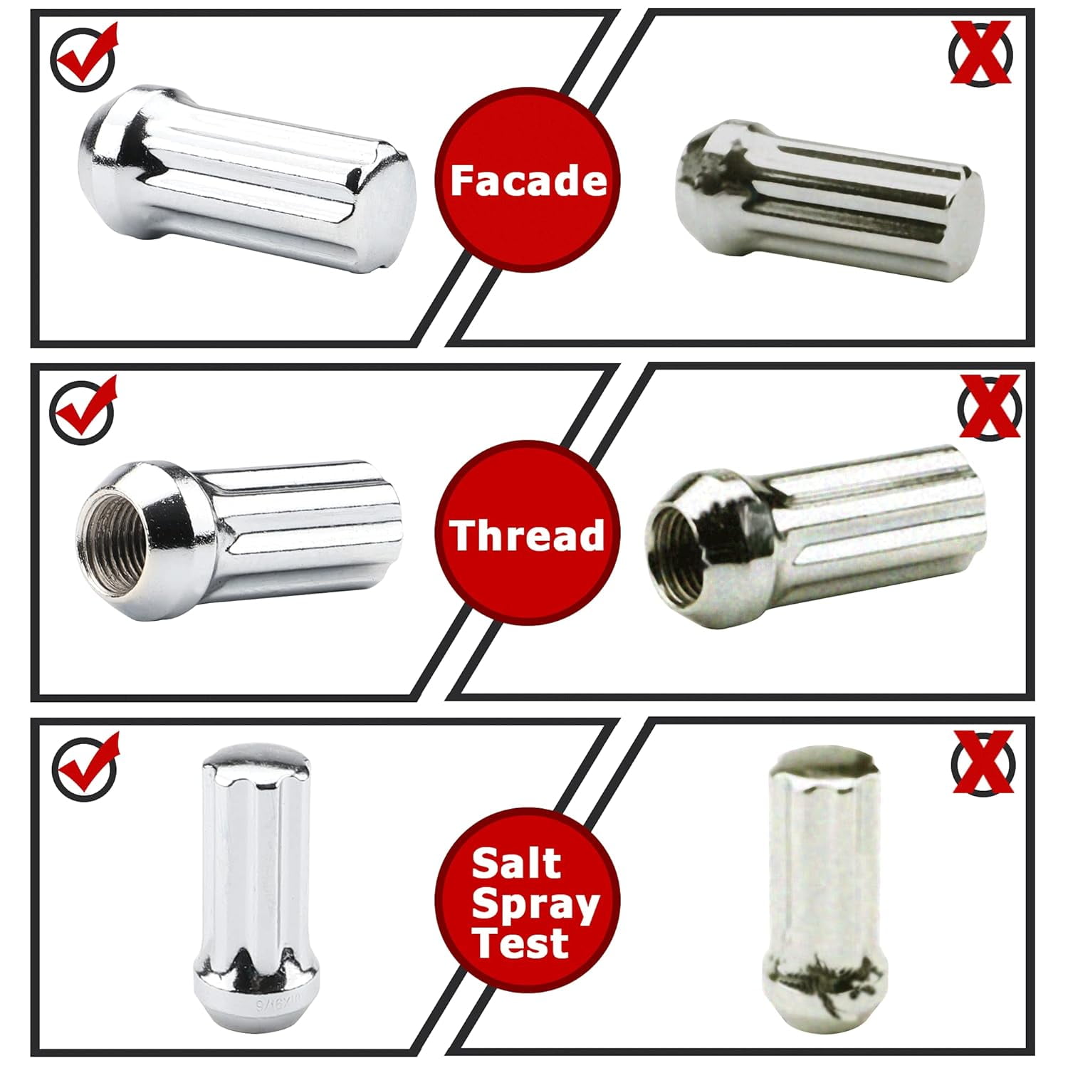 9/16-18 Lug Nuts for 1994-2010 Ram 2500 3500, 2002-2010 Ram 1500, 1988-1998 F250 F350, 32PCS Closed End Long Extended 7 Spline Chrome Lug Nuts 9/16x18 with Socket Key for 8 Lug Aftermarket Wheels
