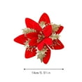 thumbnail image 5 of SugarBloom 5.5 inch Glitter Poinsettia Artificial Flower Christmas Clip, Stem Christmas Tree Ornaments for Wedding, Party, Wreath, and Holiday Decorations(Flower*24 + Rod*24 + Clip*24),Red, 5 of 6