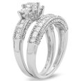 thumbnail image 2 of 2.33 Carat (ctw) 18K White Gold Princess & Round Diamond Ladies Bridal 3 Stone Engagement Ring With Matching Wedding Ban, 2 of 4