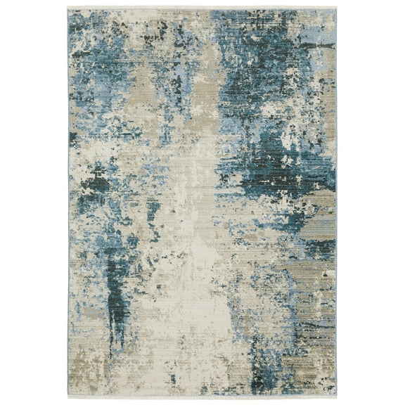 Woven Trends Wagnler Area Rug 041L2 - 10' X 13, Blue - Modern Style, Recycled PET Fibers, Stain Resistant, Bedroom, Office Rug