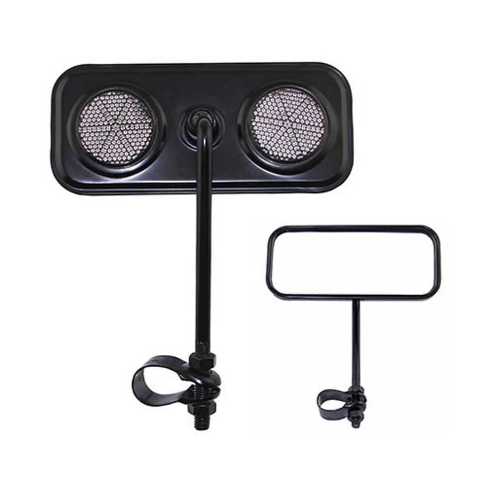 RECTANGULAR BICYCLE BIKE MIRROR BLACK WITH BLACK REFLECTOR Bike part, Bicycle part, bike