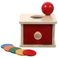 thumbnail image 1 of KAKOWELY Wooden Object Permanence box for Kids Educational Toy to Develop Motor Skills Assorted Color,4.72"X4.72"X3.35", 1 of 5