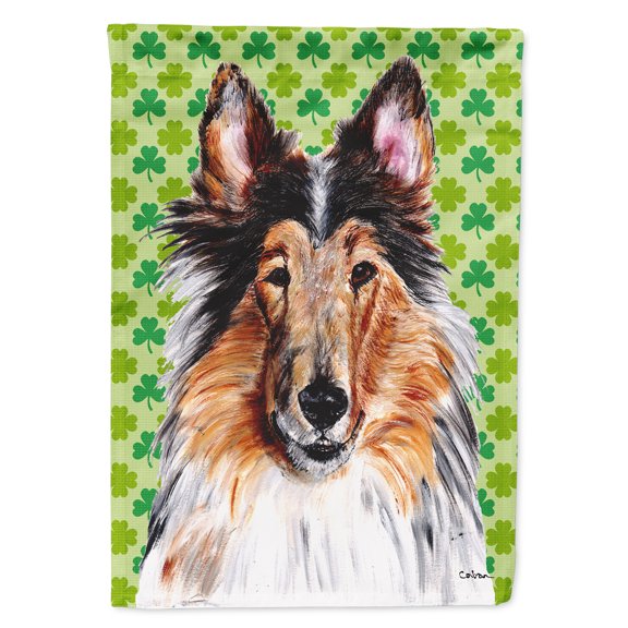 Collie Lucky Shamrock St. Patricks Day Garden Flag
