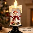 thumbnail image 2 of Lighted Christmas Snow Globe Candle Holder, 6.1 in Tabletop Snow Globe Figurine for Mantel Shelf Winter Decor, 2 of 9