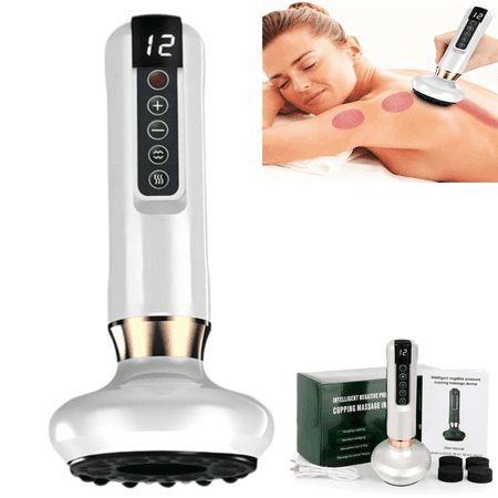 Electric Cupping Massager 3-in-1, Cupping and Scraping Set– Adjustable 12 Suction Helps Skin, Suitable for Neck, Shoulder, Back, Leg and Body