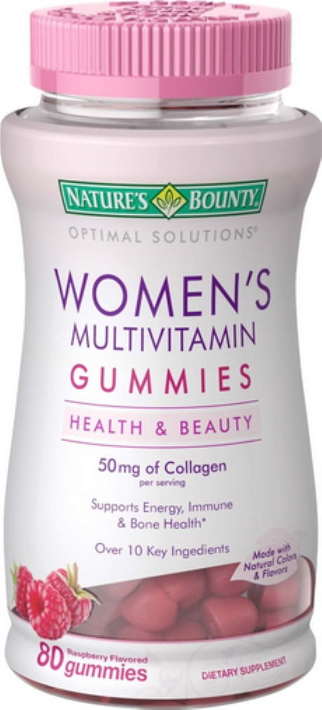Nature's Bounty Optimal Solutions Women's Multivitamin Gummies, Raspberry Flavored 80 ea (Pack of 3)