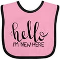 thumbnail image 3 of Inktastic Hello, I'm New Here Hand Drawn Type Boys or Girls Baby Bib, 3 of 4