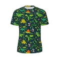 thumbnail image 5 of Wukai Dinosaurs and Tropical Leaves and Flowers Print Men's Short-Sleeved Mesh T-Shirt,Quick-Dry Short Sleeve Workout T-Shirt-XX-Large, 5 of 8