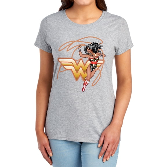JLA Glowing Lasso Women's T Shirt, Athletic Heather, Small