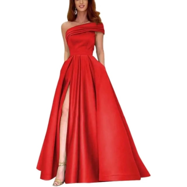 Vestido de satén con un solo hombro, vestido de noche, fiesta de cumpleaños, minifalda verde, abertura alta, mono sexy