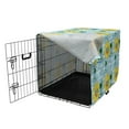 thumbnail image 3 of Summer Dog Crate Cover, Vacation Sun Wears Sunglasses Beach Tropical Island with Palm Trees, Easy to Use Pet Kennel Cover Small Dogs Puppies Kittens, 7 Sizes, Pale Blue Yellow and Green, by Ambesonne, 3 of 6