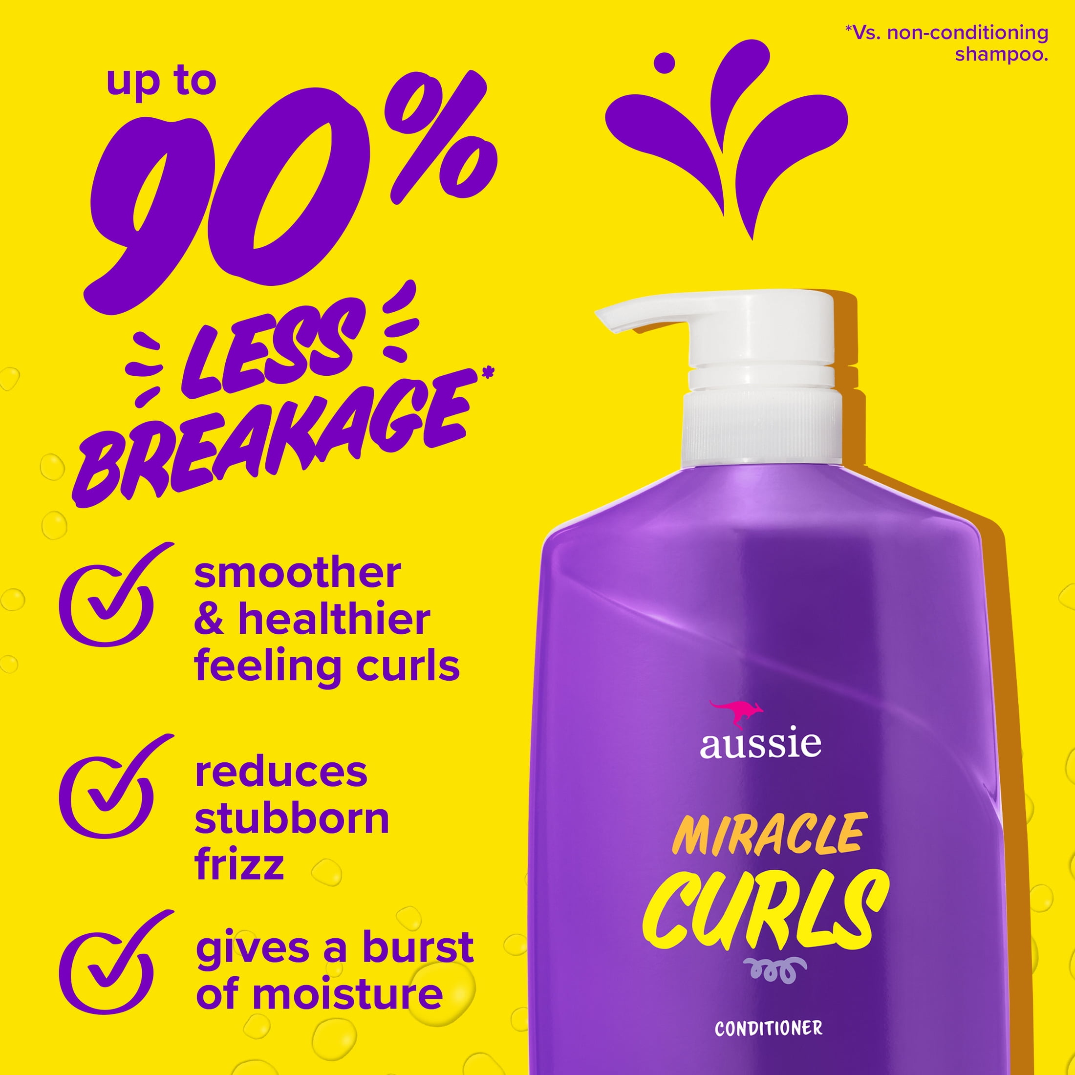Aussie Miracle Curls Shampoo and Conditioner Dual Pack, For All Hair Types 26.2 oz