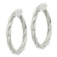 thumbnail image 6 of Diamond2Deal 925 Sterling Silver Twisted Rope Hoop Earrings for Women (L- 1.24 inch, W- 1.17 inch), 6 of 6