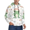 thumbnail image 2 of Uemuo Frog and Mushrooms Pattern Men's Hoodie - Casual Pullover Hoodie with Kangaroo Pocket, Stylish Hooded Sweatshirt for Everyday Wear-Large, 2 of 7