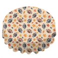 thumbnail image 2 of Football Leaf Beige Pattern Round Tablecloth 70"x70", Wrinkle Resistant Wipeable Table Cover for Kitchen Dining Room Picnic Patio and Party, 2 of 6