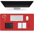 thumbnail image 3 of Leather Desk Pad, Extended Gaming Mouse Pad, Desk Keyboard Mat, Waterproof Desk Writing Pad, Desk Accessories for Office and Home (27.6" x 13.8", Red), 3 of 8