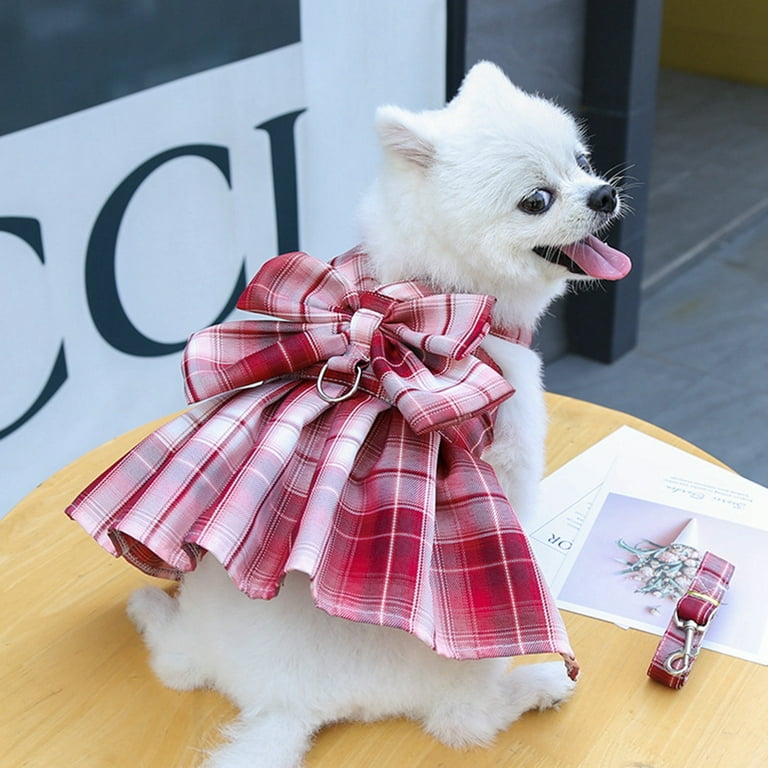Bowknot Cat Dog Harness with Leash Set Plaid Dog Dresses Pet Clothes Puppy Outfit Doggie Prom Dress Cat Apparel Party Gown S-2XL - Walmart.com Bowknot Cat Dog Harness with Leash Set Plaid Dog Dresses Pet Clothes Puppy Outfit Doggie Prom Dress Cat Apparel Party Gown S-2XL - Walmart.com