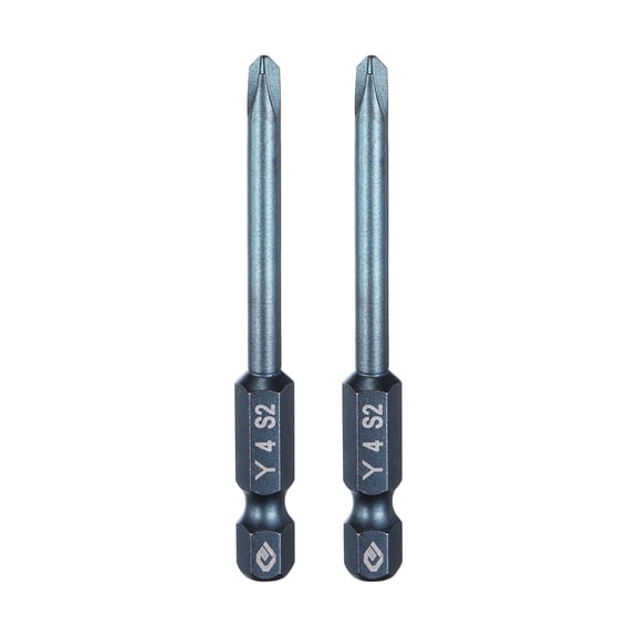 Uxcell 2pcs 1/4" Hex Shank Y4 Magnetic Head 2.6" Long Y-Shaped Screwdriver Bit Blue