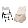 thumbnail image 3 of BalsaCircle Lifetime Folding Chair Cover Slipcovers Solid Polyester Beige, 3 of 7