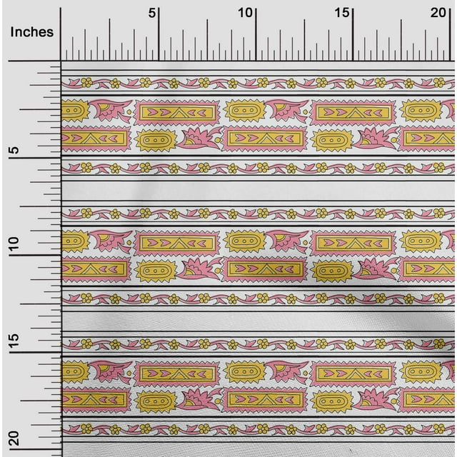 oneOone Cotton Poplin Fabric Ethnic Block Print Fabric BTY 56 Inch Wide