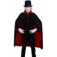 thumbnail image 3 of Cape Réversible Noire Rouge Gothique Pirate Vampire Démons pour Fête d'Halloween Pâques Noël Enfants 90cm, 3 of 3