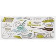 thumbnail image 1 of Popstar Party Kitchen Mat, I Love Music Themed Sketch Composition Instruments Musician Girl, Plush Decorative Kitchen Mat with Non Slip Backing, 47" X 19", Khaki Pale Blue Brown, by Ambesonne, 1 of 1