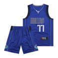 thumbnail image 1 of Lone Ranger Team 77 Donchic Embroidered Jersey Blue White Basketball Jersey Vest Sports Suit for Men, 1 of 5