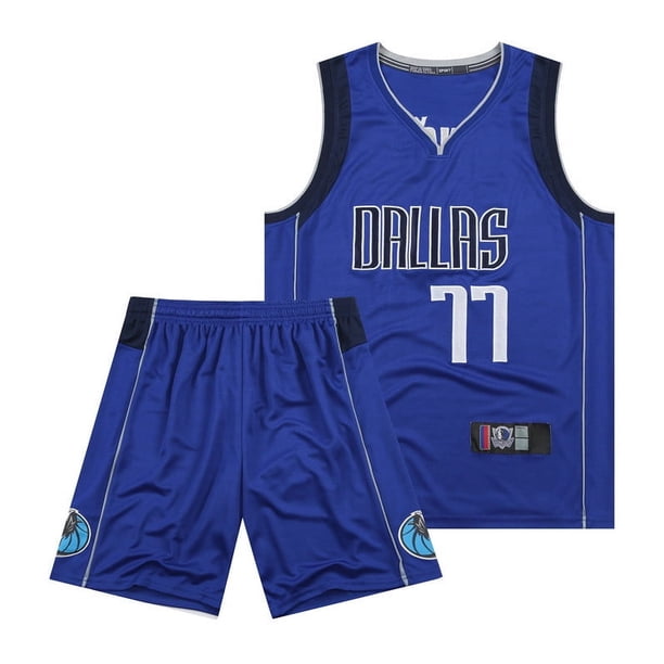 Camiseta de baloncesto azul y blanca bordada del equipo 77 de Lone Ranger, Donchic, chaleco deportivo para hombre