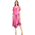 thumbnail image 5 of Sakkas Kai Palm Tree Caftan Tank Dress / Cover Up - Pink - One Size Regular, 5 of 5