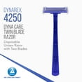 thumbnail image 2 of Dynarex DynaCare Twin Blade Razors, Disposable Unisex Razor with Two Blades Provides Smooth, Close Shave, Ideal for use Prior to Procedures or Tattoos, Blue, 6 Boxes of 50, 2 of 7