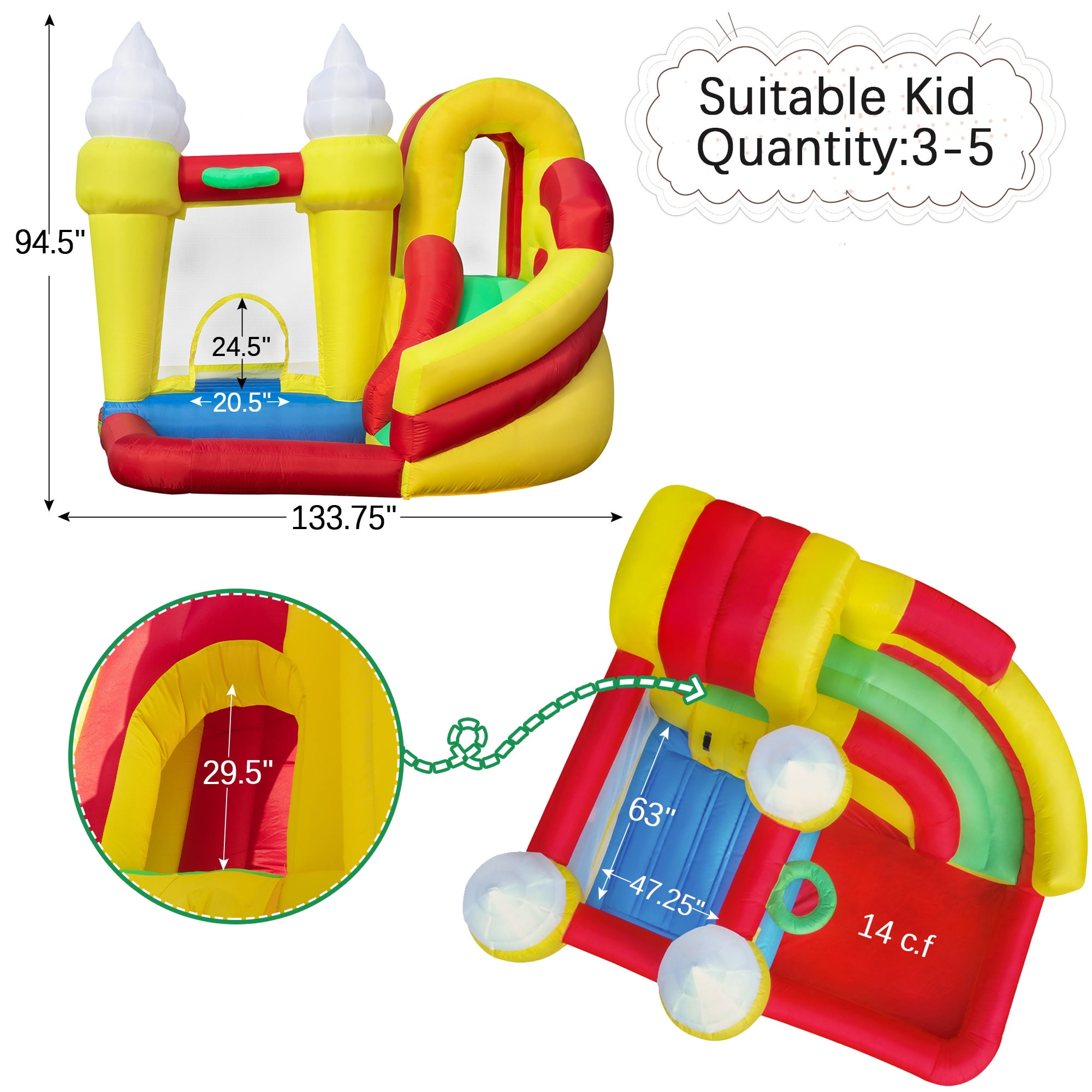 CIPACHO 2022 New Kids Bounce House, Princess Bouncy House with Slide for Kids CIPACHO 2022 New Kids Bounce House, Princess Bouncy House with Slide for Kids