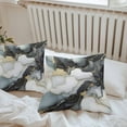 thumbnail image 5 of Black Grey Marble Outdoor Pillow Covers Pack of 2 White Golden Abstract Art Waterproof Throw Pillow Covers Decorative Cushion Cases for Patio Garden Tent Balcony Couch 26x26 inch, 5 of 8